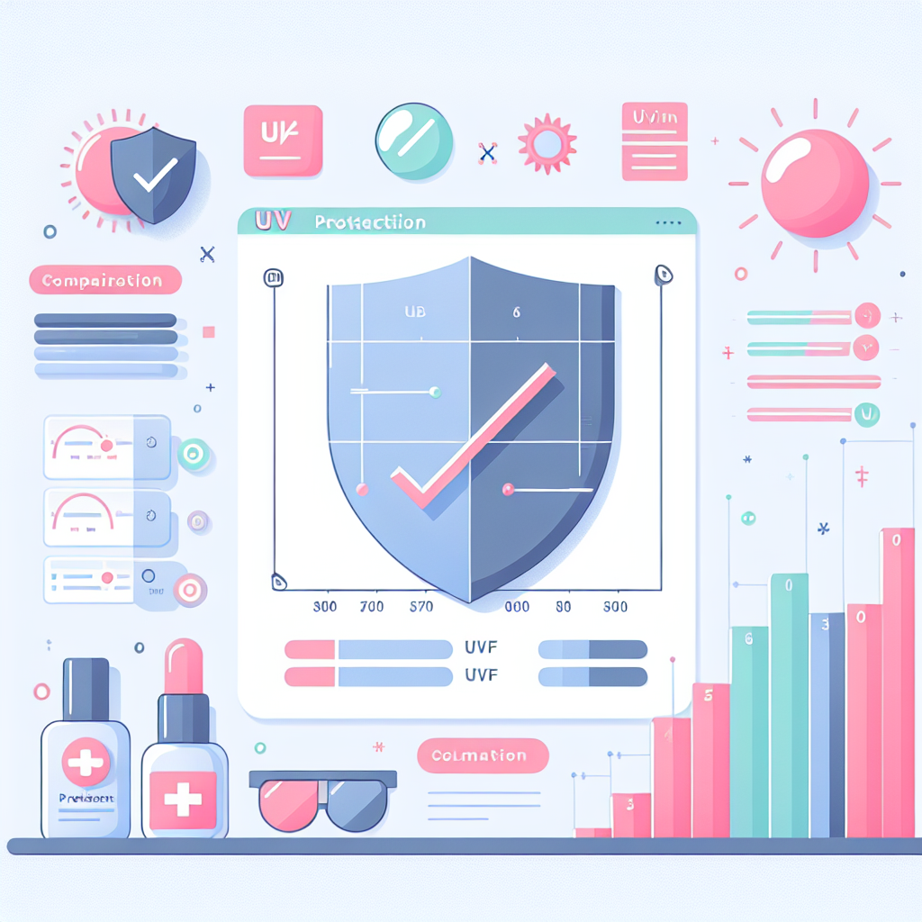 자외선 차단 테스트 결과 비교 그래프