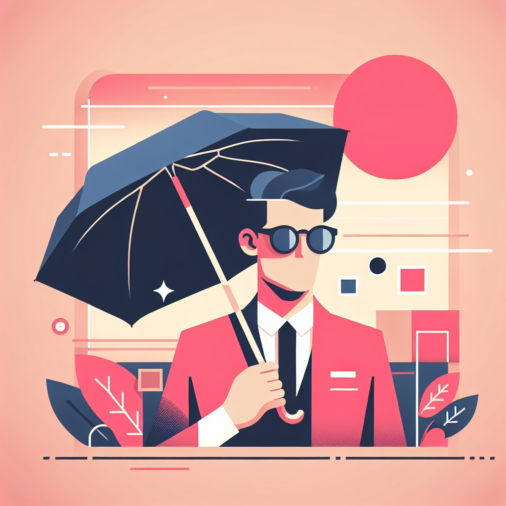 양산과 선글라스를 함께 착용한 모습