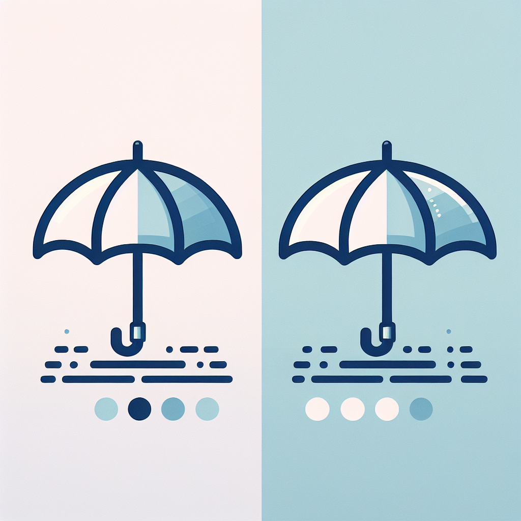 양산 접이식과 장우산 비교 이미지