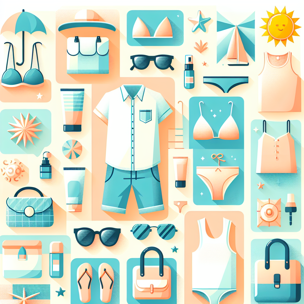 시원한 여름 의류와 자외선 차단 용품들