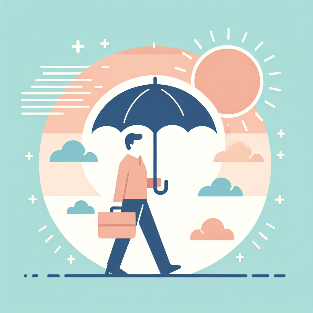 외출 시 자외선 차단을 위한 양산 사용 모습