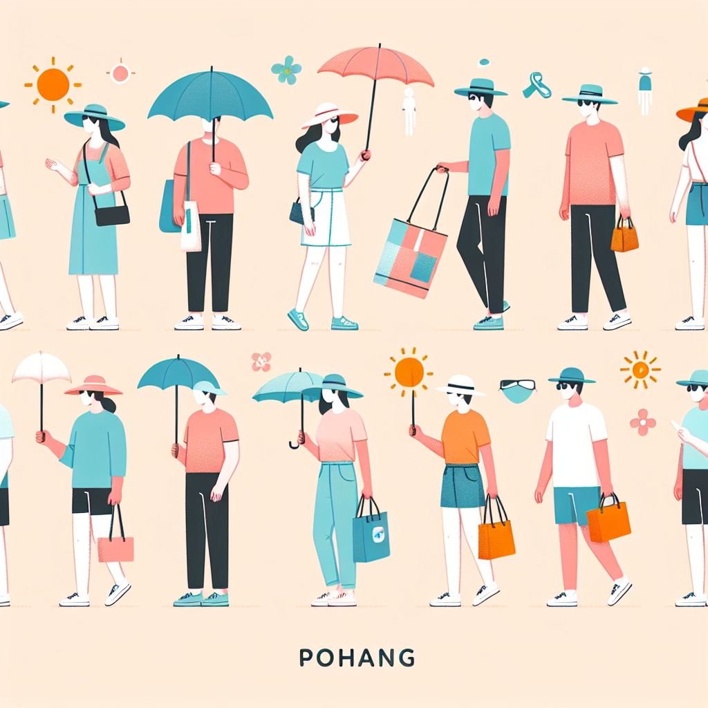 포항 시민들의 자외선 차단 모습