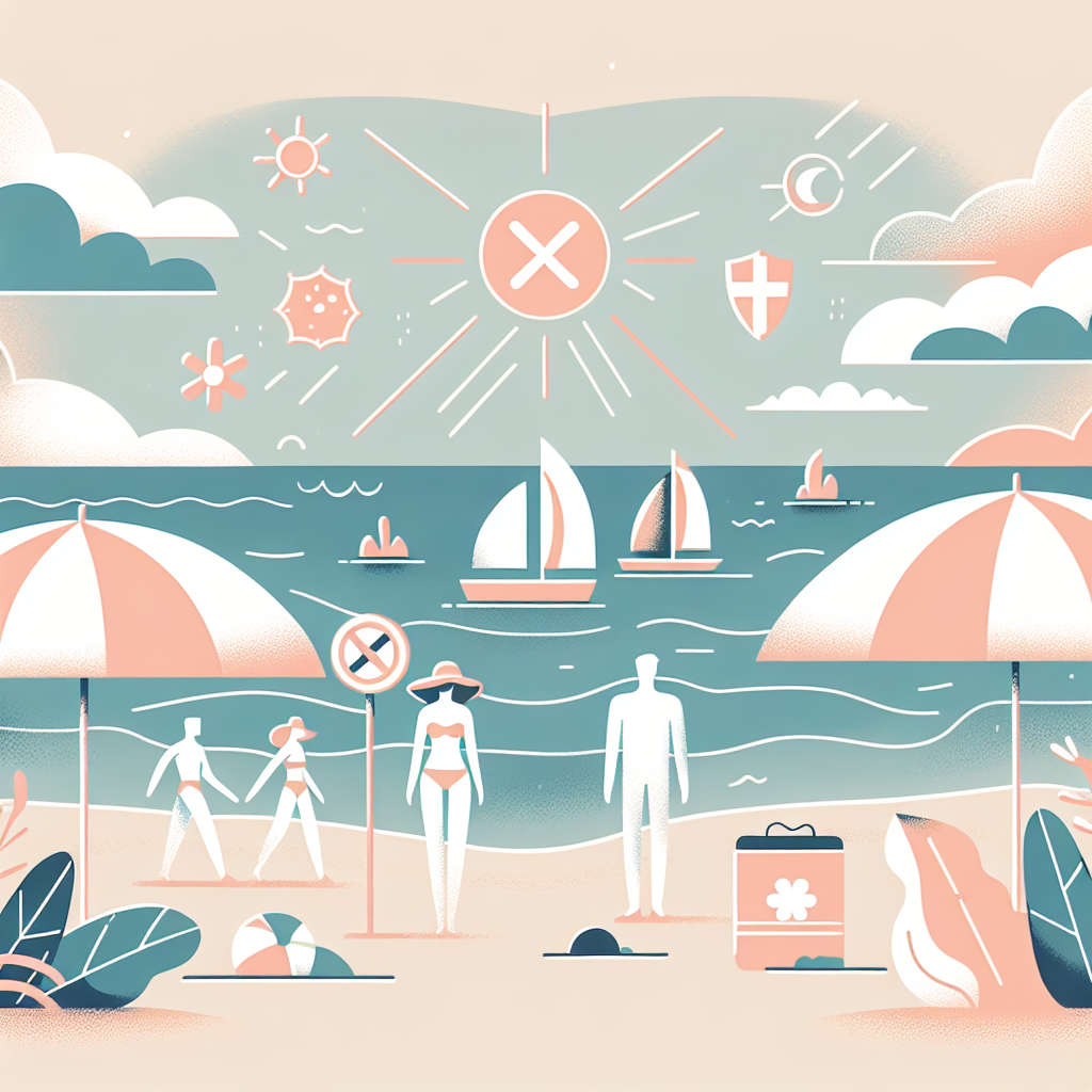 해수욕장에서 자외선 차단하는 모습