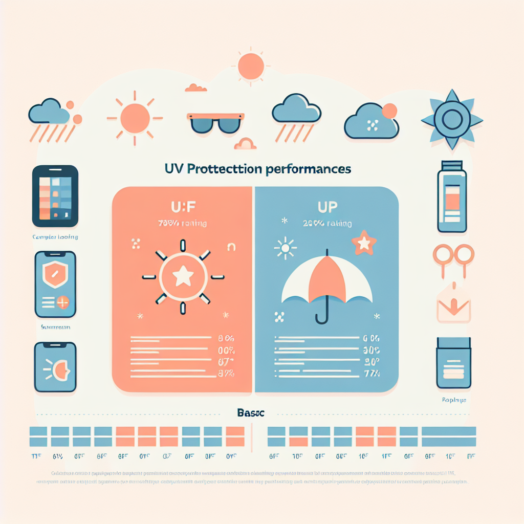 UPF 등급별 자외선 차단 성능 비교